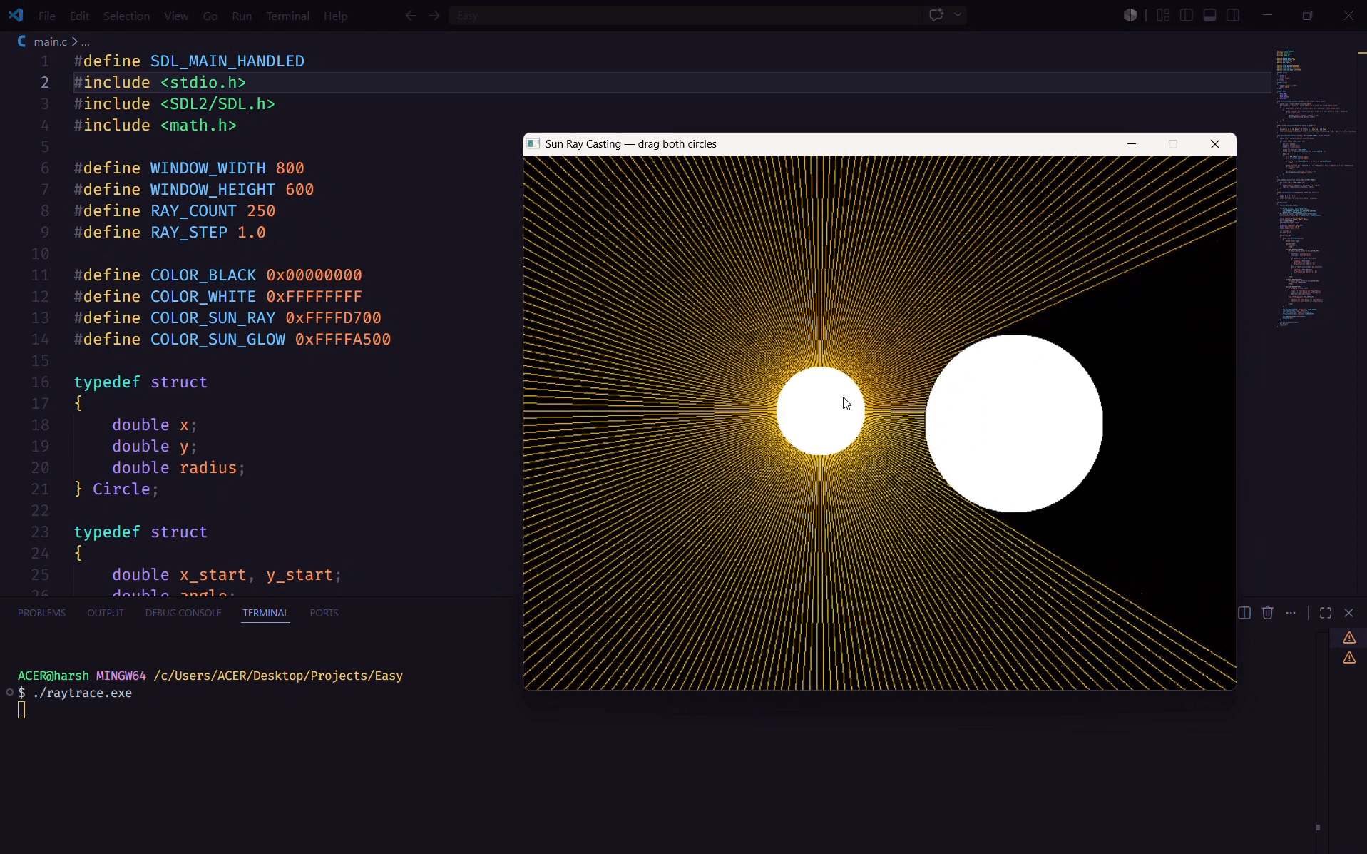 Interactive Sun Ray Casting Simulation
